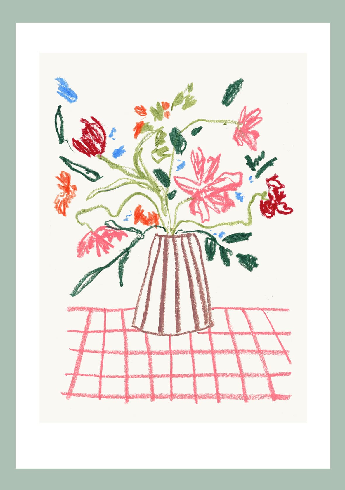 Stripey Vase III abstract art print