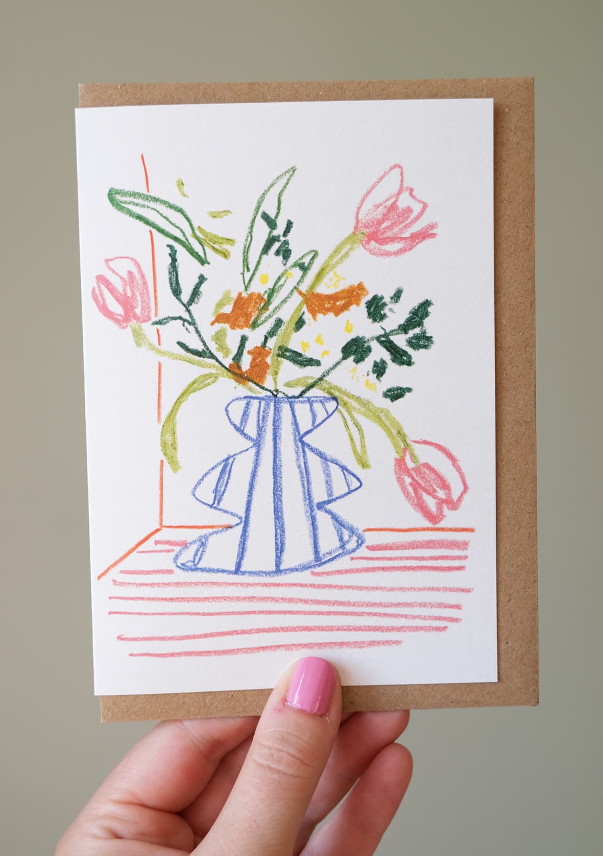 Stripey Vase I abstract art print