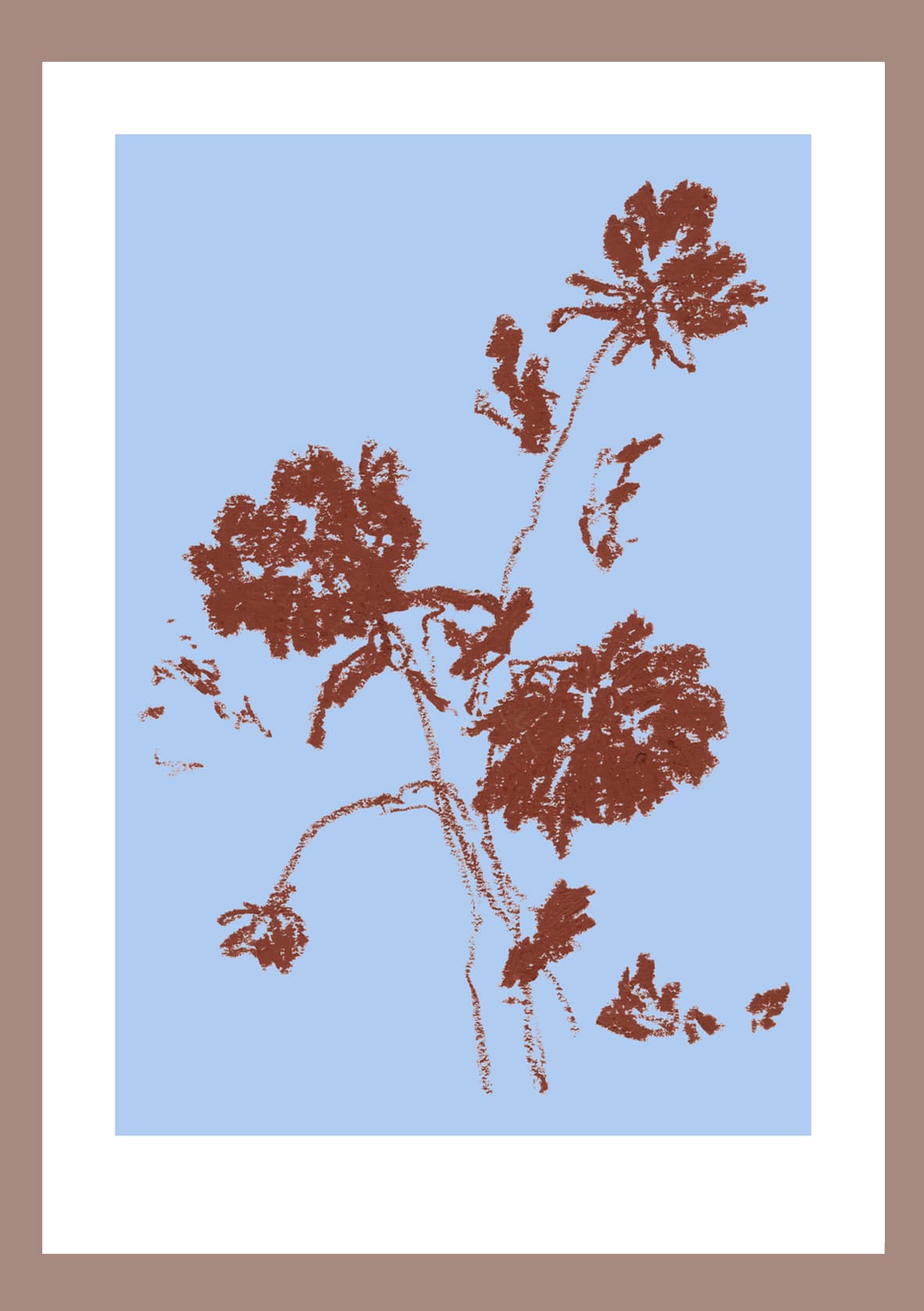 Chocolate Blooms abstract art print