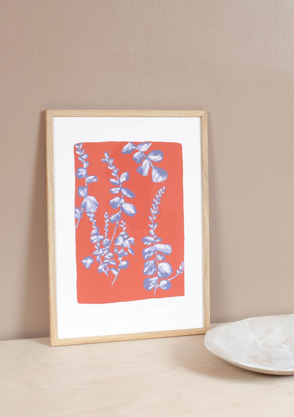 Hollyhocks abstract art print